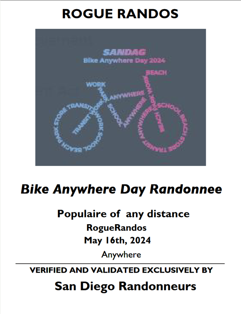 Bike Anywhere Day Randonnée SD Randos